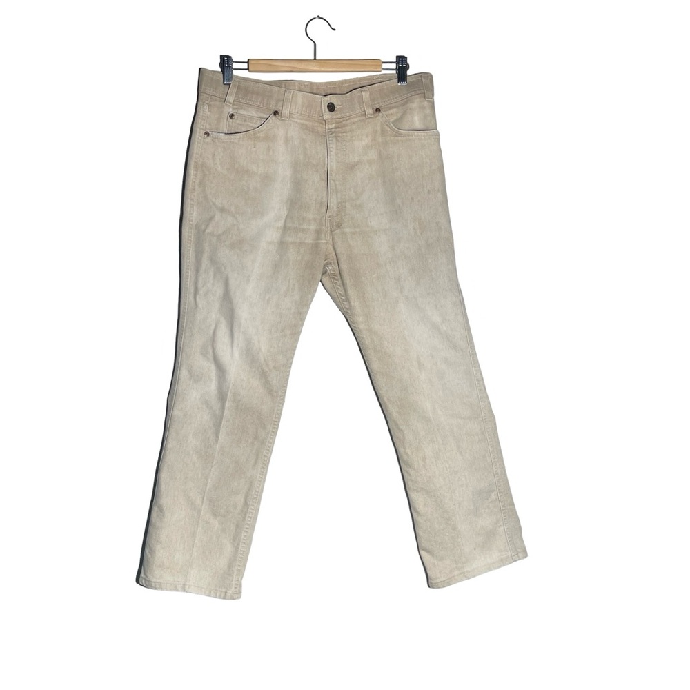 Vintage Levi’s Action Jeans W36 L30 USA Made Beige Tan Denim Pants Trevira Blend